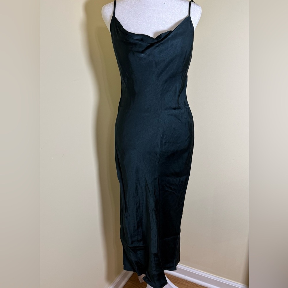 Zara Dark Green Shimmery Maxi Dress (DJ2)